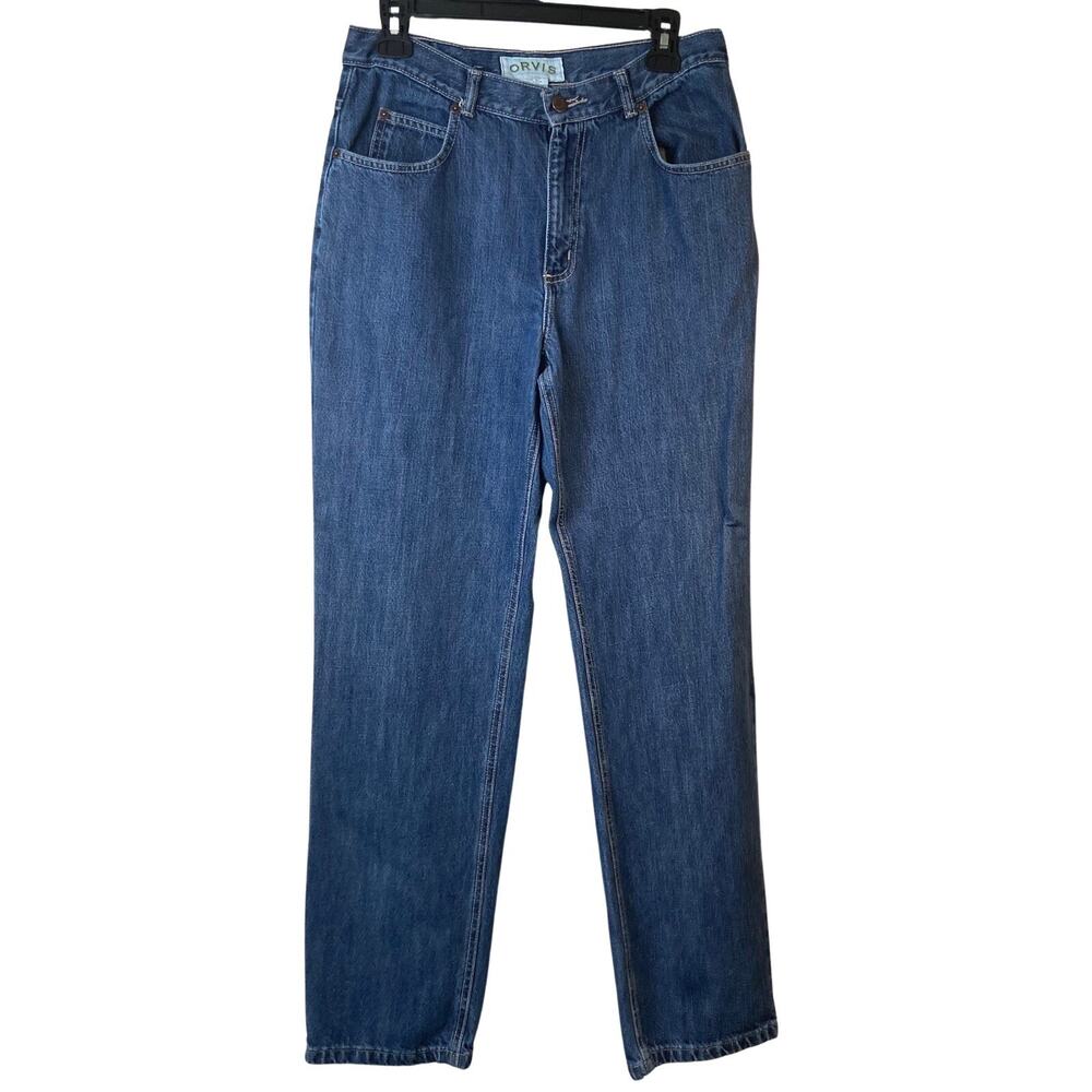 Orvis Womens Size 10 Jeans Medium Wash Denim Slim Straight Leg 30x30